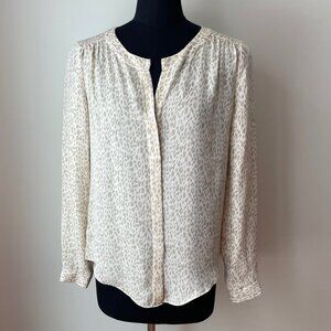 Aritzia Silk Leopard Print Silk Blouse